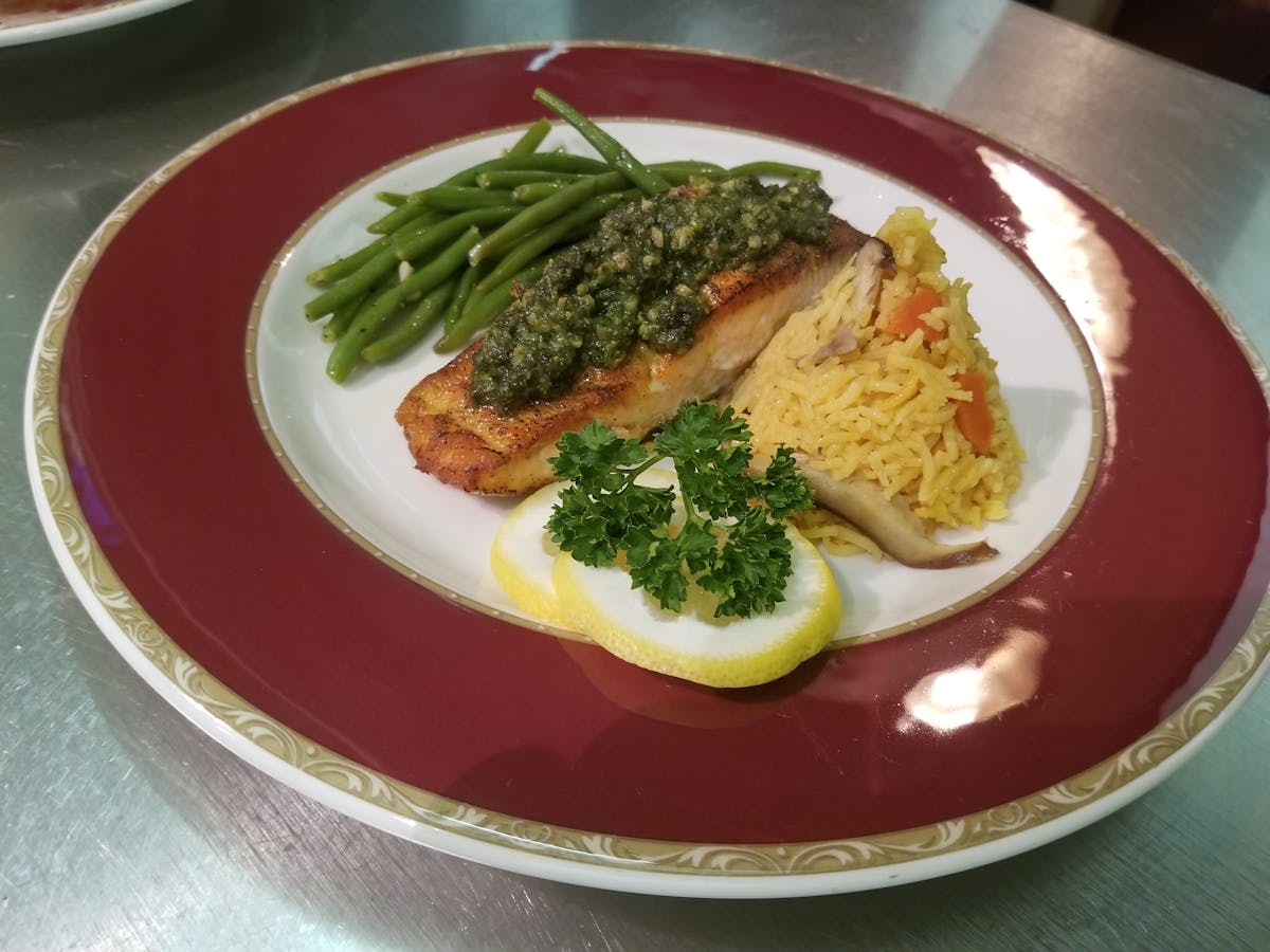 a plate of food with broccoli